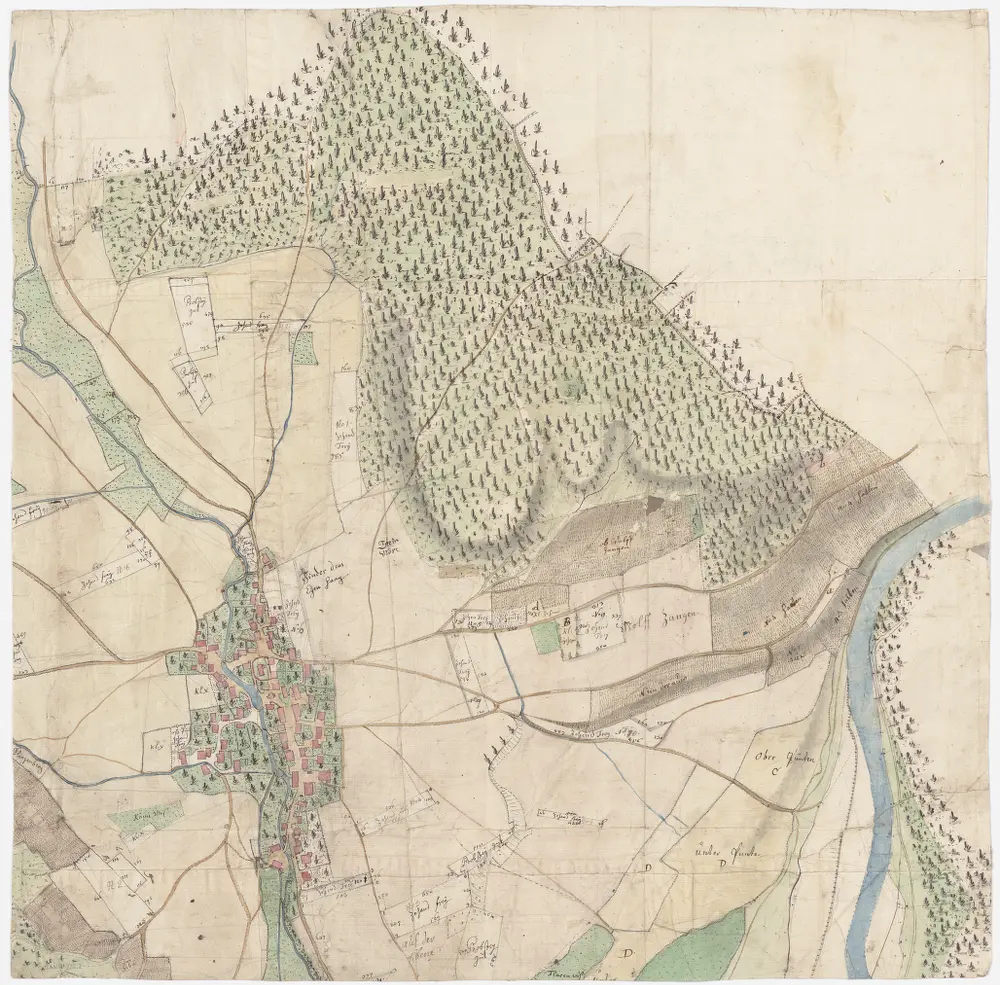 Neftenbach: Zehntenbezirk, zehntenpflichtig dem Amt Winterthur; Grundriss (Entwurf): Teilplan oben rechts