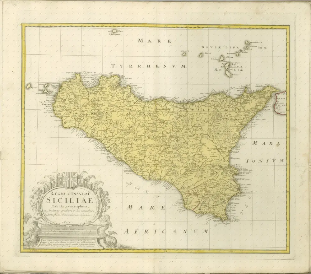 mapa z atlasu "Atlas compendiarius quinquaginta tabularum geographicarum Homannianarum :"