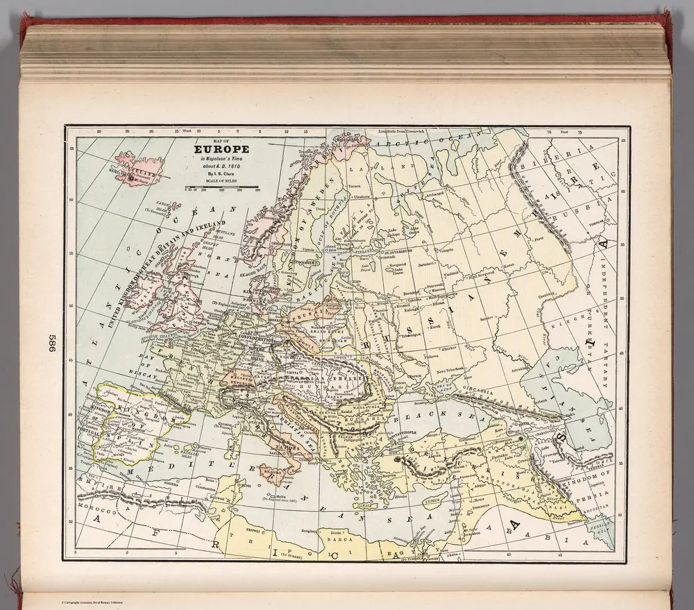 Map of Europe in Napoleon's time, about A.D. 1810