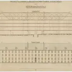 Wülflingen: Pflegeanstalt, Projekt für den Umbau der Beuggerschen Fabrik; Rückansicht und Längsschnitt