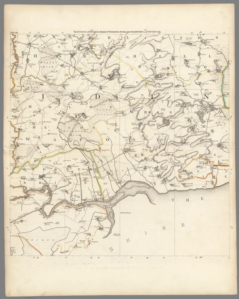 Plate XIV. The Environs of Beverley, Market Weichton, Pocklington, Howden, and South Cave