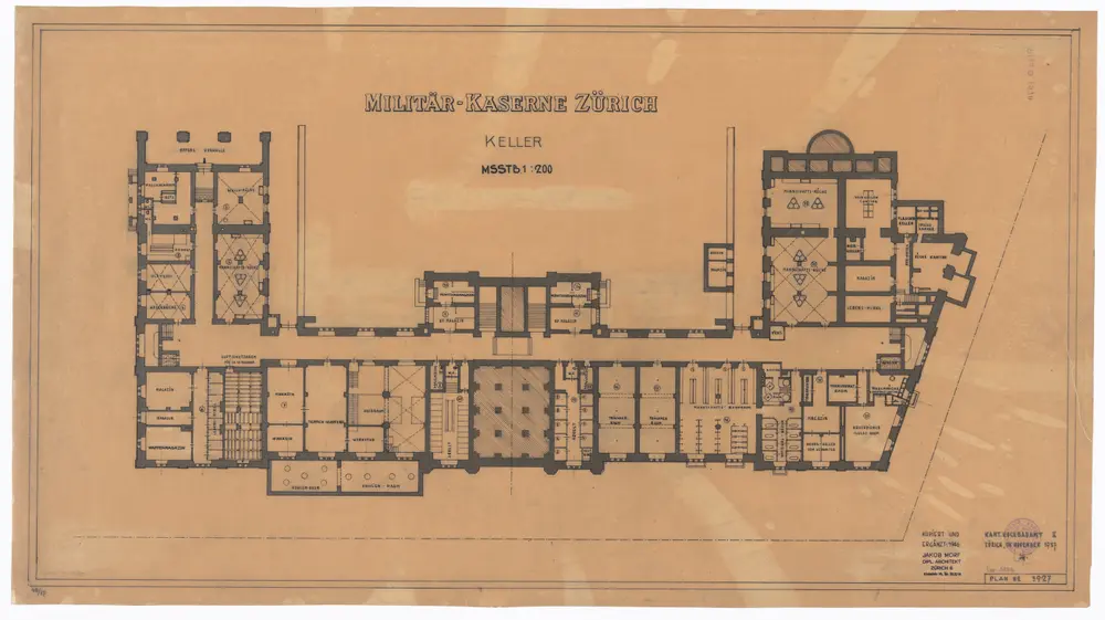 Neue Militärkaserne: Keller; Grundriss