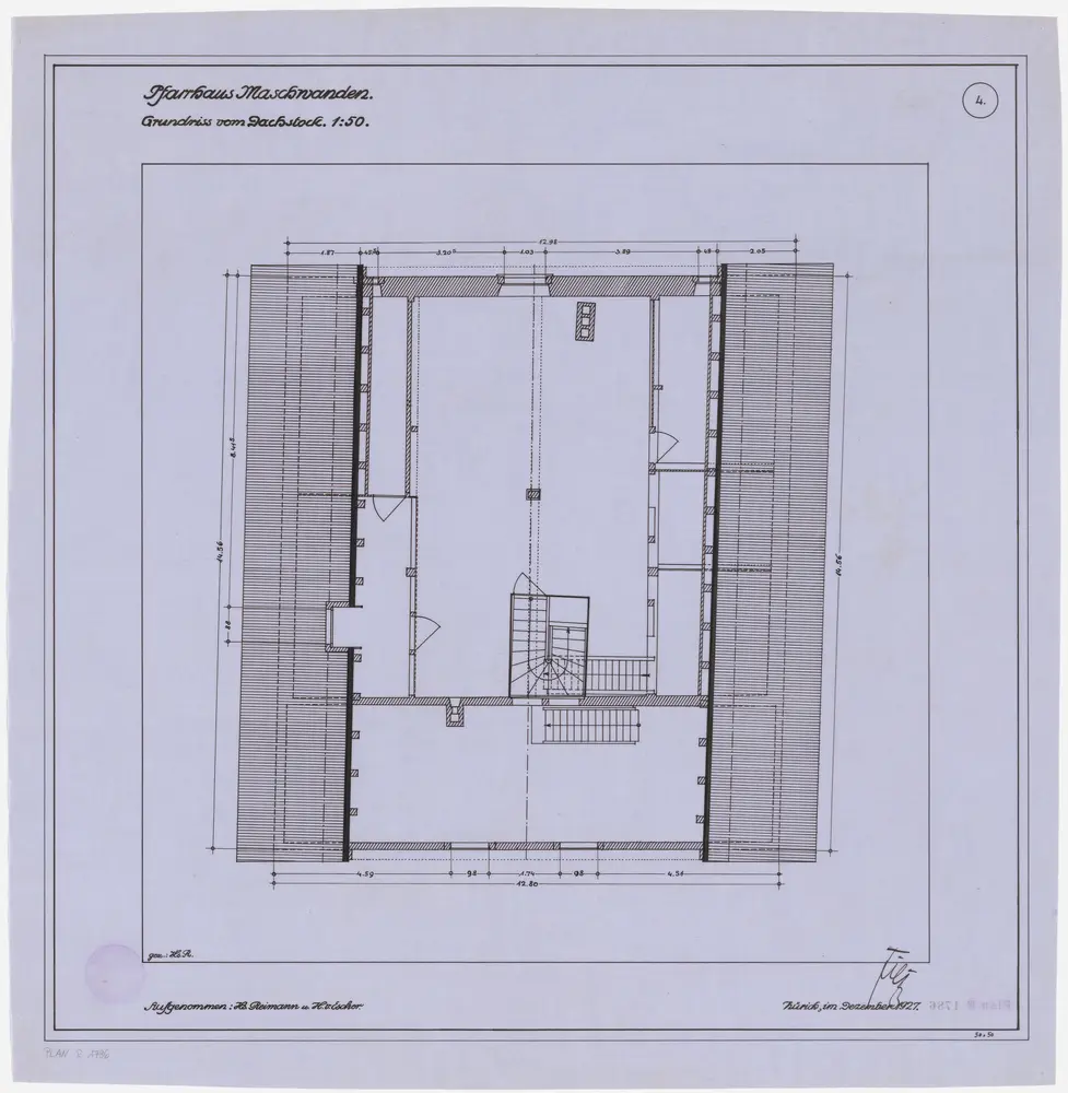 Maschwanden: Pfarrhaus, Dachgeschoss; Grundriss (Nr. 4)