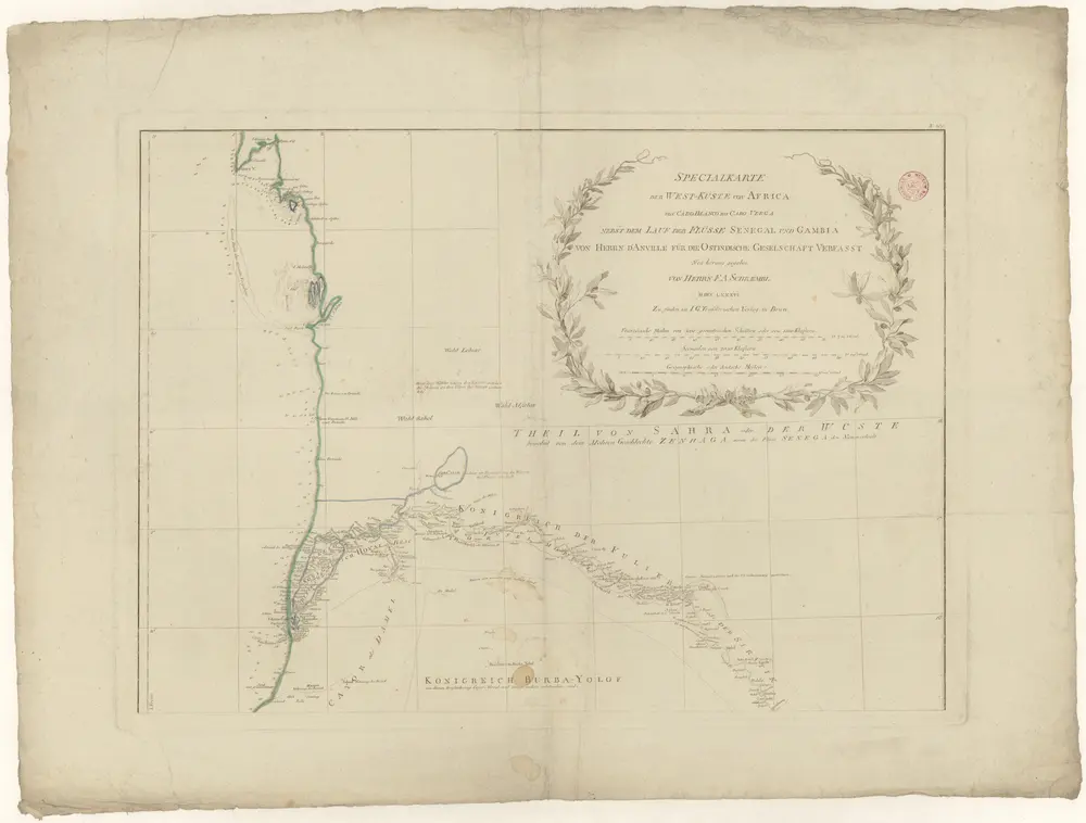 Specialkarte der West-Küste von Africa von Cabo Blanco bis Cabo Verga nebst dem Lauf der Flüsse Senegal und Gambia