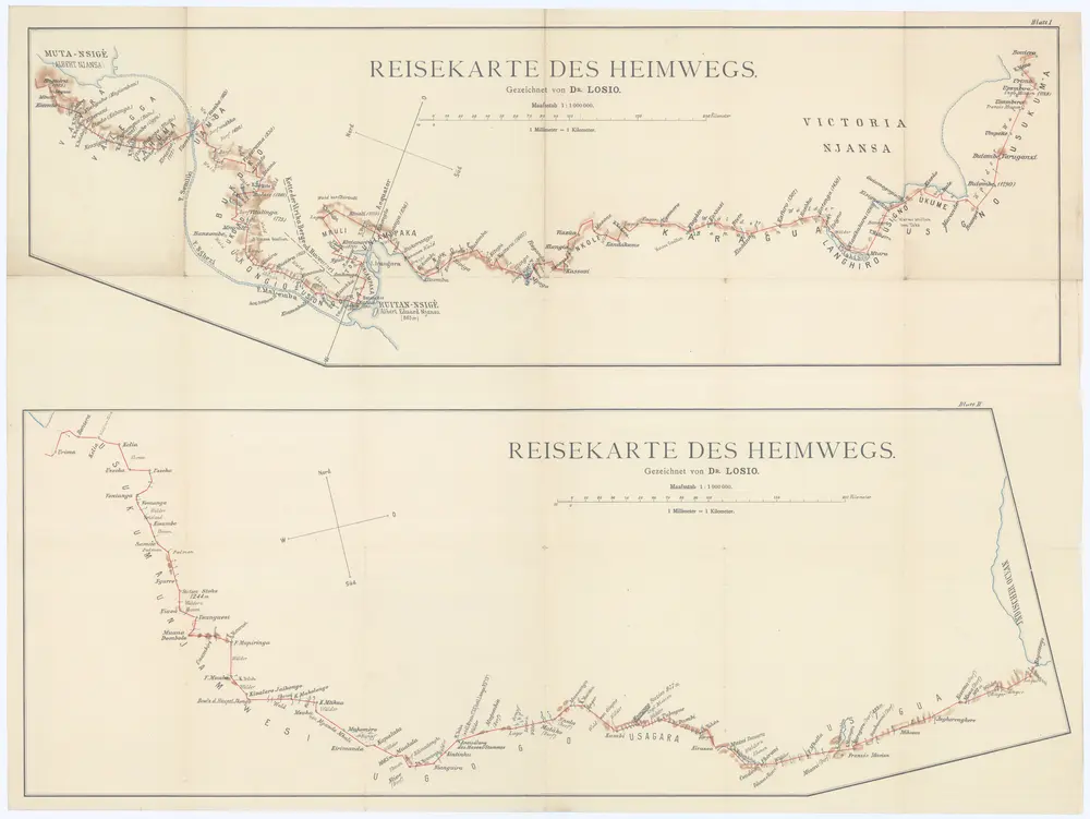 Reisekarte des Heimwegs