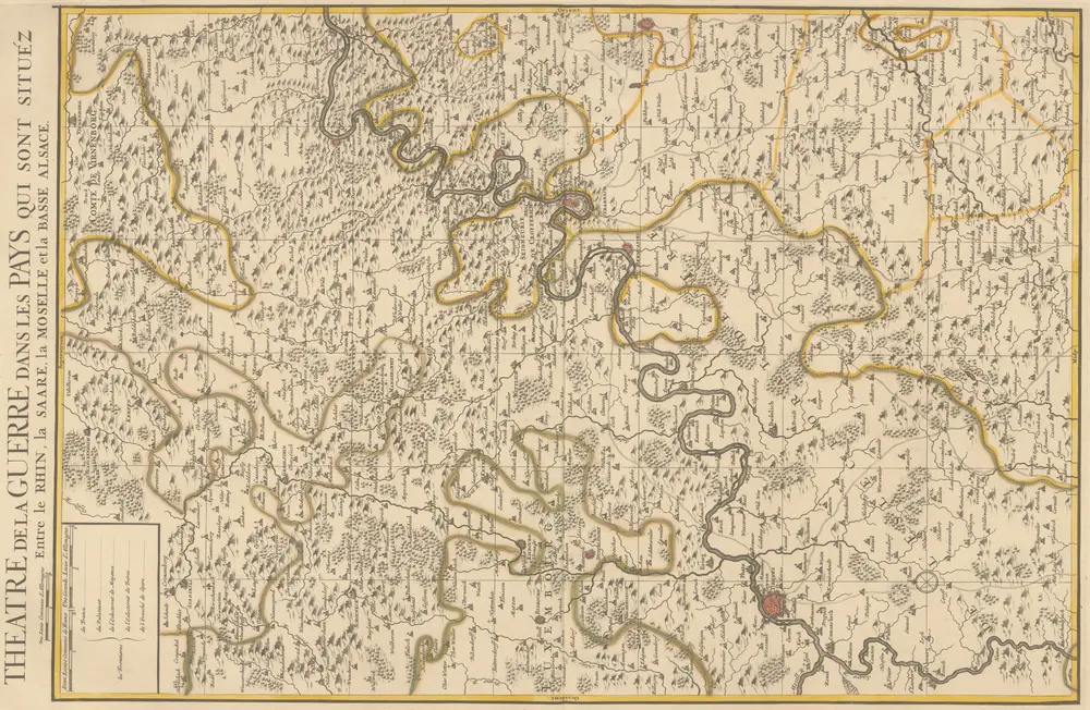 Theatre De La Guerre Dans Les Pays Qui Sont Situéz Entre le Rhin, la Saare, la Moselle et la Basse Alsace. [Karte], in: Atlas nouveau, contenant toutes les parties du monde [...], Bd. 1, S. 235.