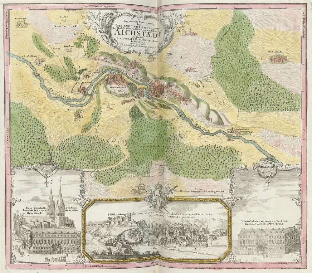 Eigentliche Verzeichnung der Gegend und Prospecten der Hochfurstl. Bischofflich: Haupt u. Residentz Stadt Aichstaedt [...] [Karte], in: [Atlas factice], S. 323.