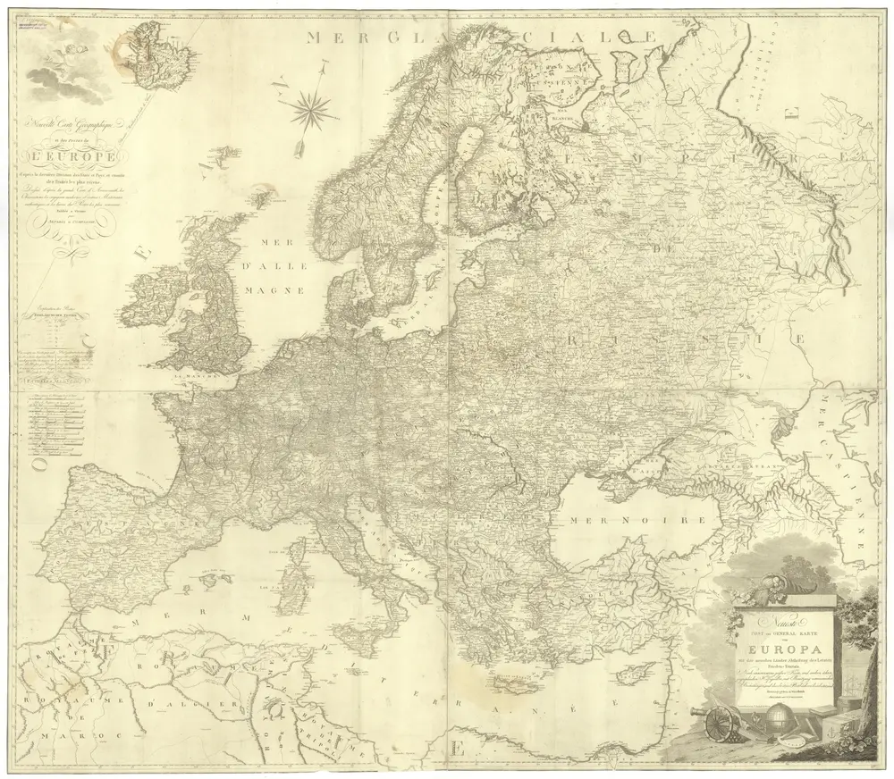 Neueste Post und General Karte von Europa mit der neuesten Länder Abtheilung des Letzten Friedens Tractate