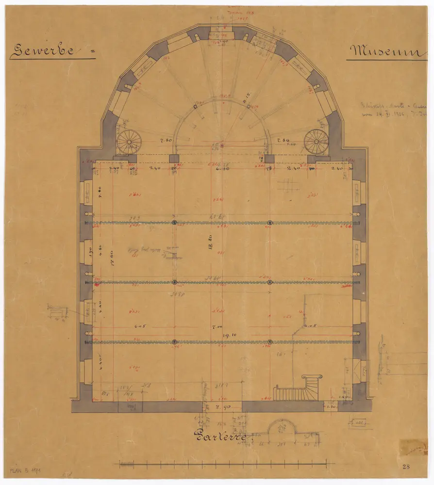 Winterthur: Technikum, Gewerbemuseum, Erdgeschoss; Grundriss