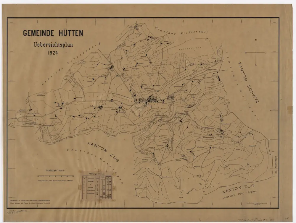 Hütten: Gemeinde; Übersichtsplan