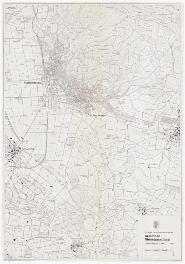 Oberstammheim: Gemeinde; Übersichtsplan (Schweizerische Grundbuchvermessung)