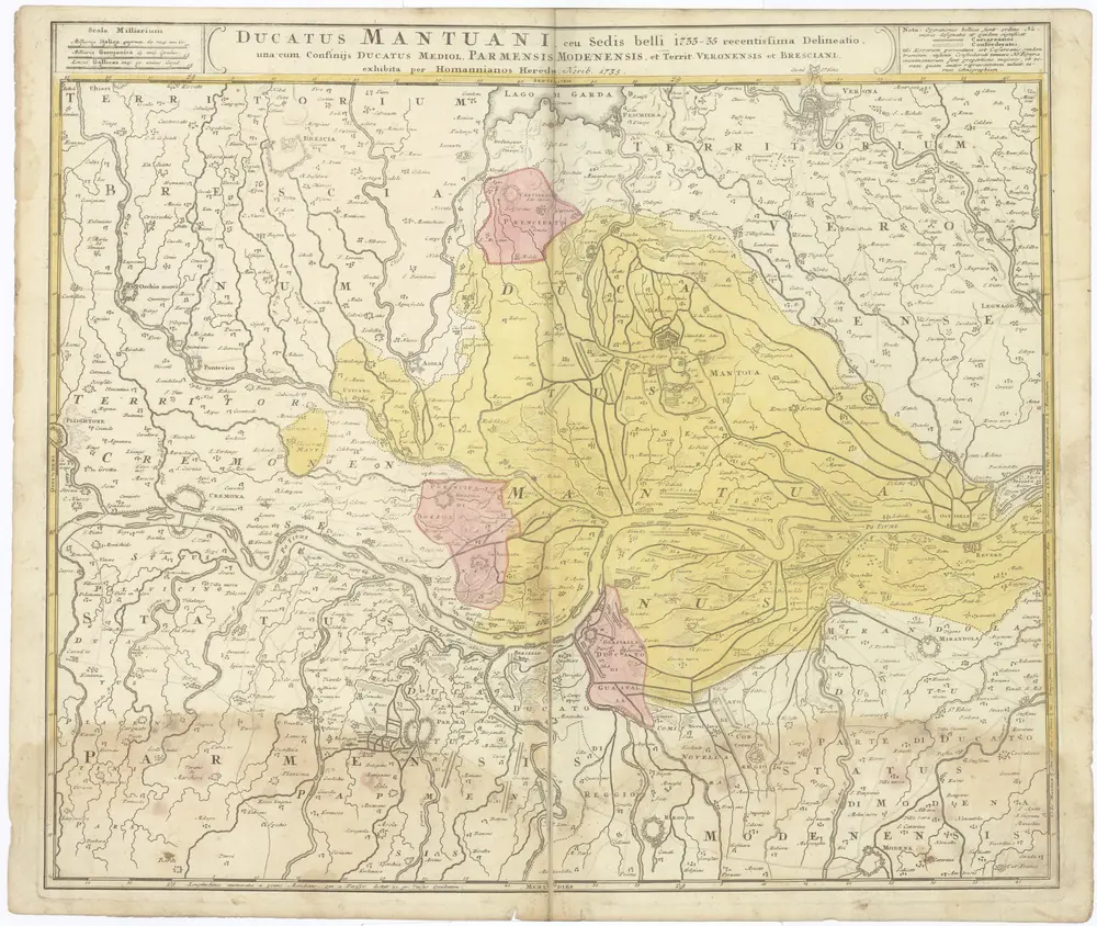 DUCATUS MANTUANI, ceu Sedis belli 1733-35 recentissima Delineatio