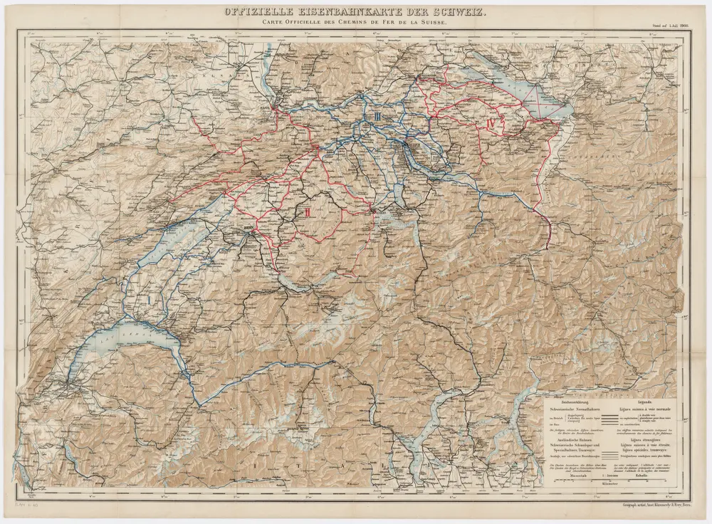 Kleine offizielle Eisenbahnkarte der Schweiz