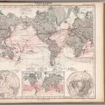 Welt-Karte zur Ubersicht der Meeres-Stromungen und der Schnellverkehrs. (Land and Sea Routes).