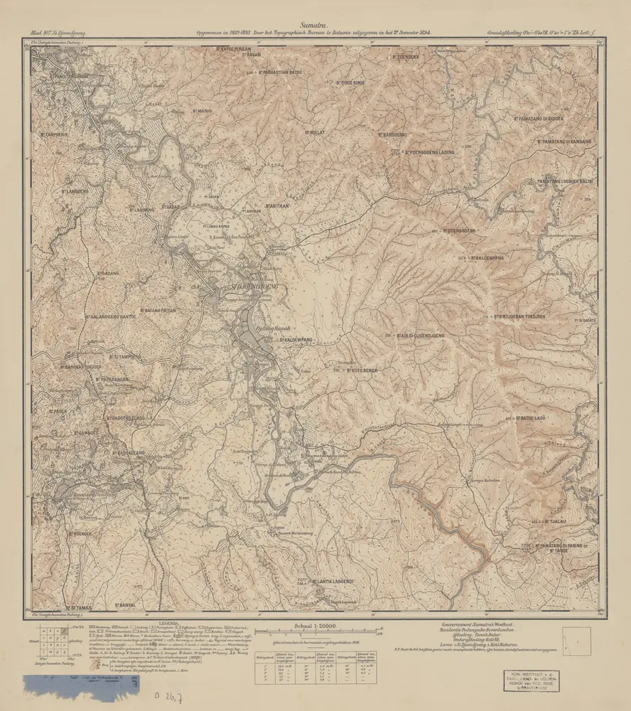 Si Djoendjoeng : opgenomen in 1889-1893 / door het Topographisch Bureau te Batavia uitgegeven in het 2e semester 1894