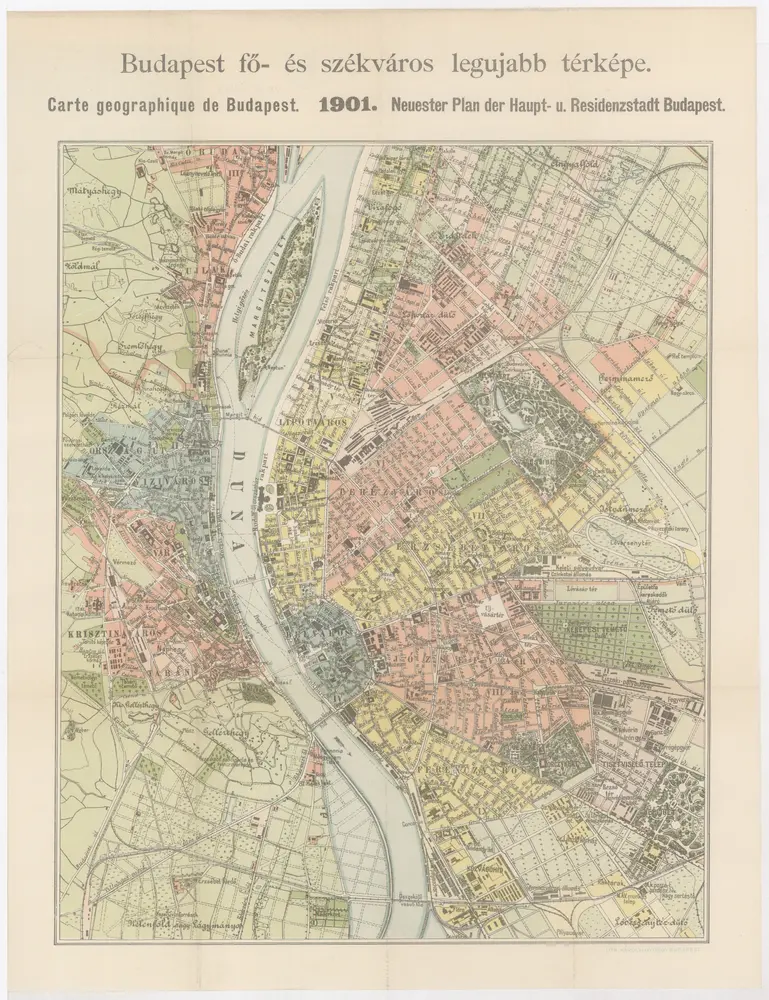 Budapest fö- és székváros legujabb térképe