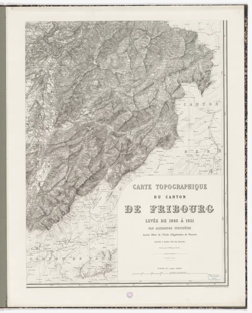 Topographische Karte des Kantons Freiburg: Blatt 1