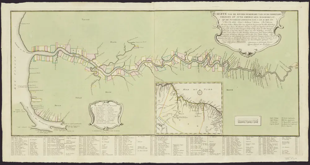 Caerte van de rivier Demerary van ouds Immenary