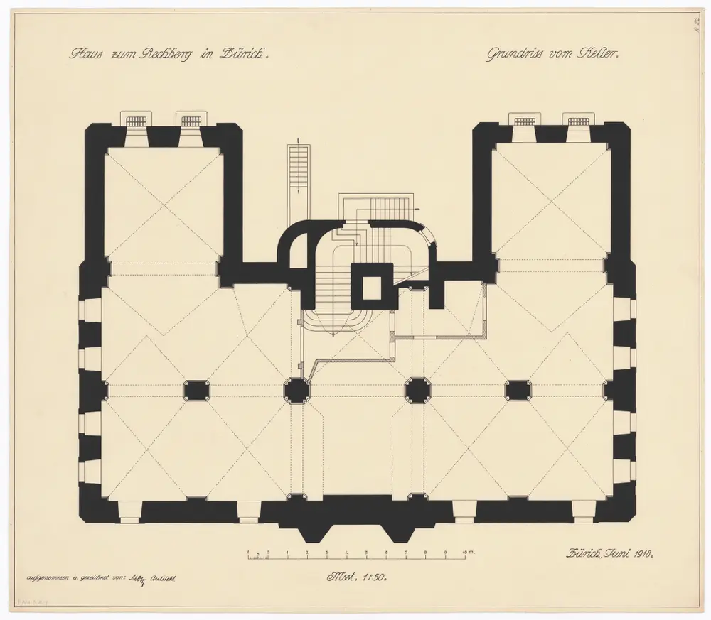 Universität Zürich, Haus zum Rechberg, Hirschengraben 40: Kellergeschoss; Grundriss