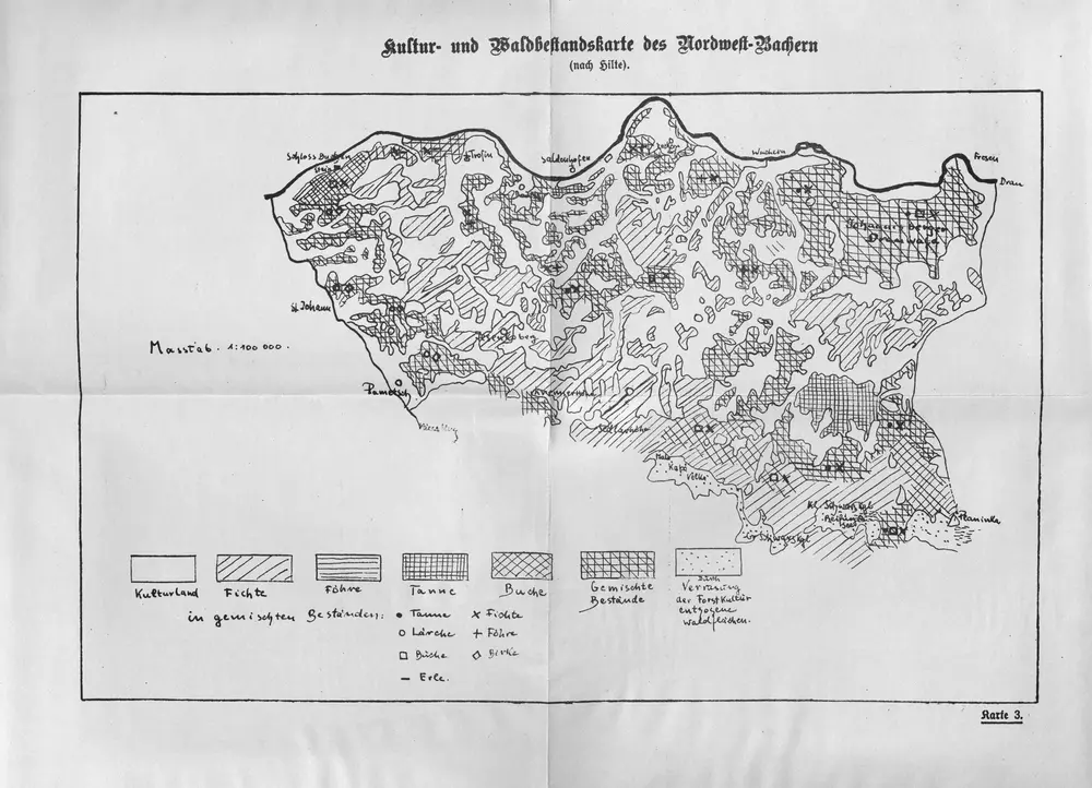 Kultur- und Waldbestandskarte des Nordwest-Bachern