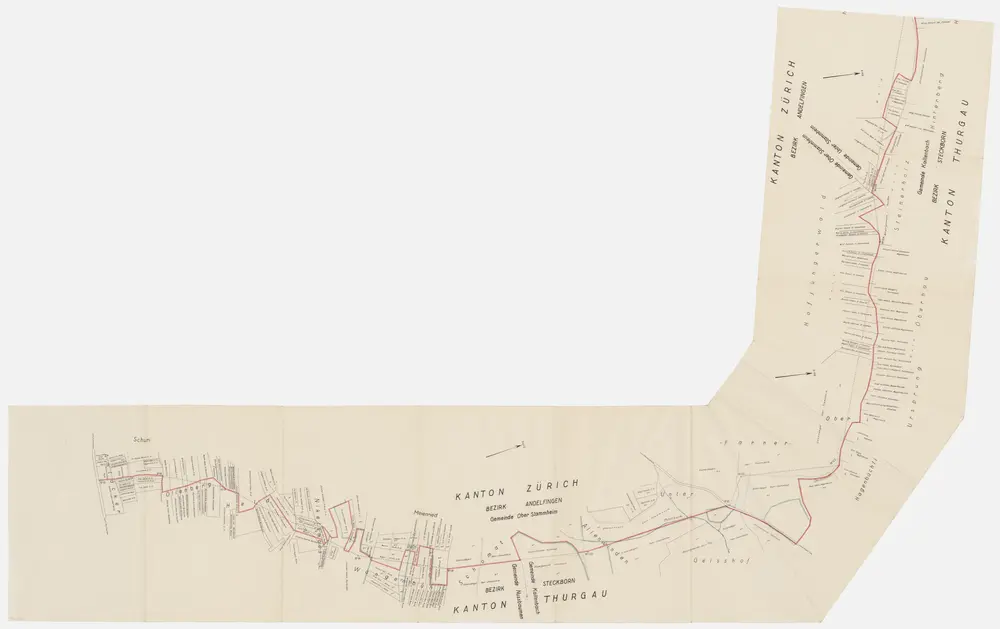 Grenze zwischen den Kantonen Zürich und Thurgau bei Oberstammheim; Grundriss (Nr. 115-125)