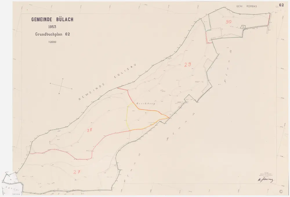 Bülach, Bachenbülach, Hochfelden: Gemeindewaldungen Bülach und Bachenbülach: Bülach: Rischberg; Grundriss