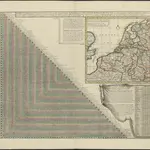 De groote Nederlandse stedenwyzer, vertoonende met een opslag des oogs, de afgelegentheden tussen 108 steden der XVII. provintien, of Beantwoording op 5786 vragen, hoe veel uuren gaans de eene plaats van den ander is gelegen = La grande echelle des Pais-Bas, qui montre du premier coup d’oeil, la distence de 108 villes, des XVII. provinces, ou Reponce sur 5786. demandes, pour savoir de quelle distence une ville est eloignée de l’autre