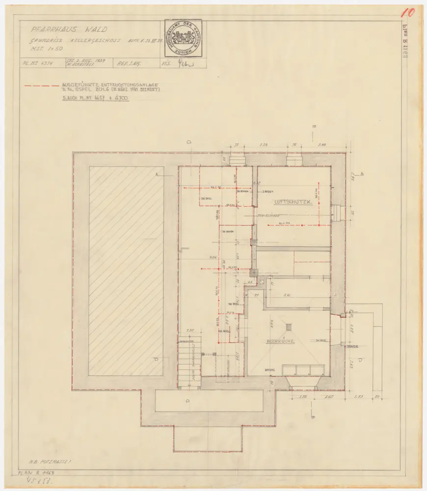 Wald: Pfarrhaus mit Entfeuchtungsanlage, Keller; Grundriss (Nr. 10)