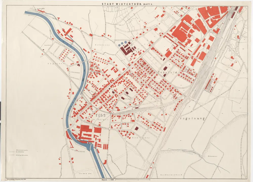 Winterthur, Oberwinterthur, Töss, Veltheim, Wülflingen: Stadtgemeinde und umliegende Gemeinden; Übersichtsplan: Blatt 3