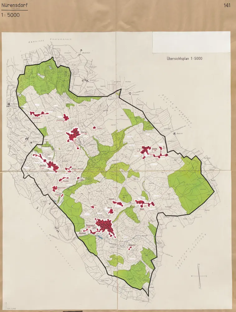 Nürensdorf: Definition der Siedlungen für die eidgenössische Volkszählung am 01.12.1960; Siedlungskarte Nr. 141