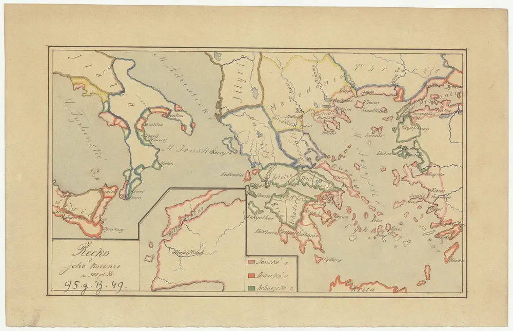 Řecko a jeho kolonie r. 500 př. Kr