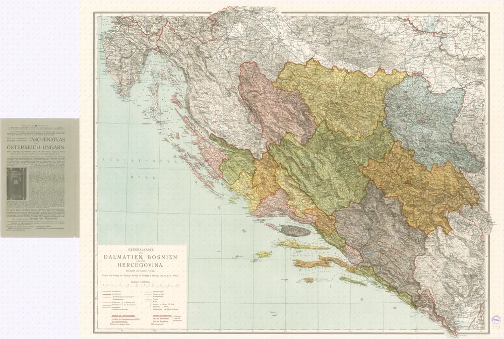 Generalkarte von Dalmatien, Bosnien und der Herzegovina