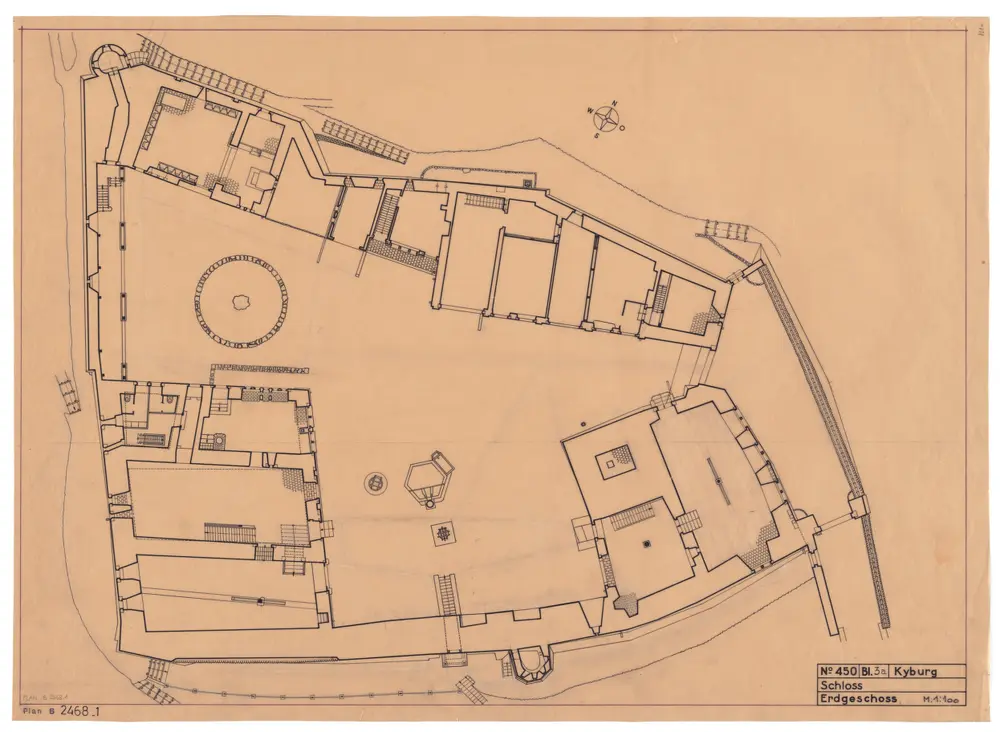 Kyburg: Schloss: Erdgeschoss; Grundriss (Blatt 3 a)