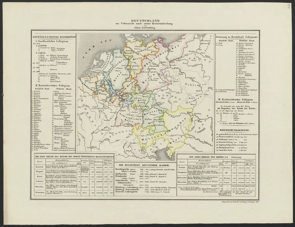 [Historisch-geographischer Atlas zu den allgemeinen Geschichtswerken von C. v. Rotteck, Pölitz u. Becker] : Deutschland zur Uebersicht nach seiner Kreiseintheilung