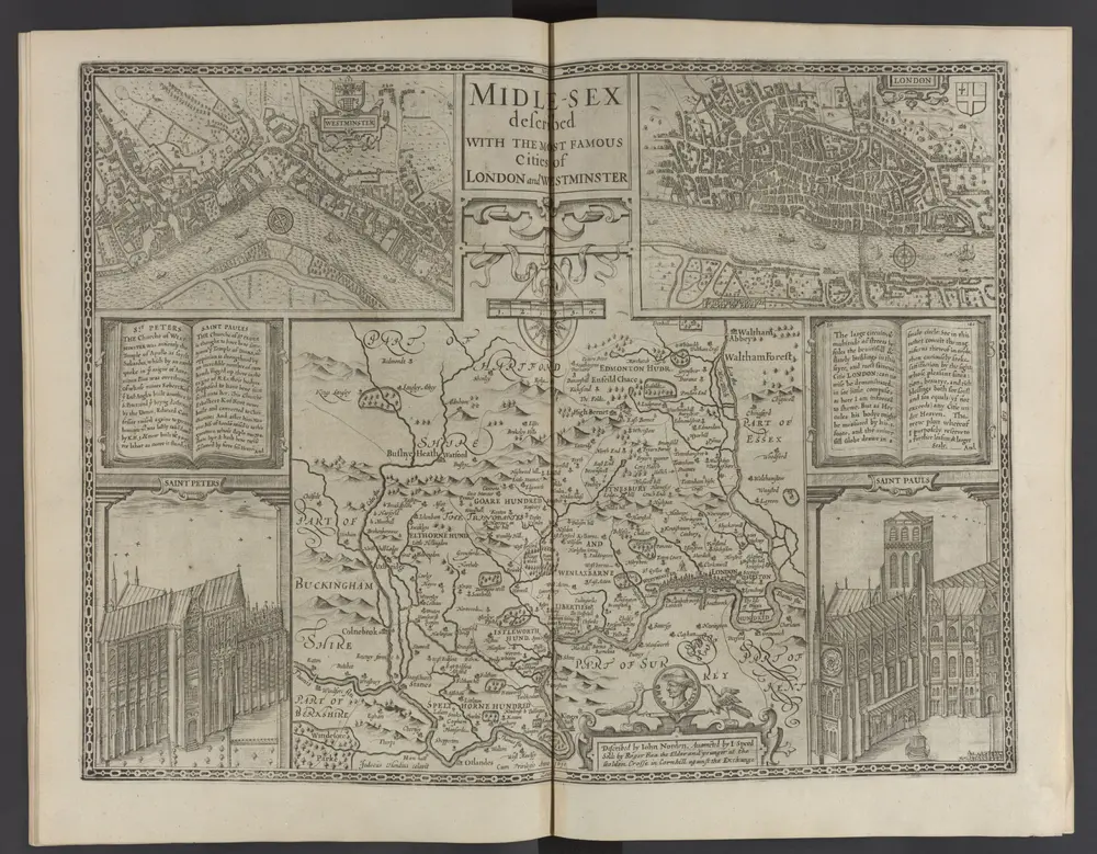 A Prospect of the Most Famous Parts of the VVorld. | Viz. Asia, 3 Affrica, 5 Europe, 7 America, 9 | With these Kingdomes therein contained; Grecia, 11 Romane Empire, 13 Germanie, 15 Bohemia, 17 France, 19 Belgia, 21 Spaine, 23 Italie, 25 Hungarie, 27 Denmarke, 29 Poland, 31 Persia, 33 Turkish Empire, 35 Kingdome of China, 37 Tartaria, 39 Sommer Ilands, 41 Civill Warres, in England, Wales, and Ireland, You shall find placed in the beginning of the second book marked with these *** and (5) | Together with all the Provinces, Counties, and Shires, contained in that large Theater of Great Britaines Empire. Performed by John Speed.