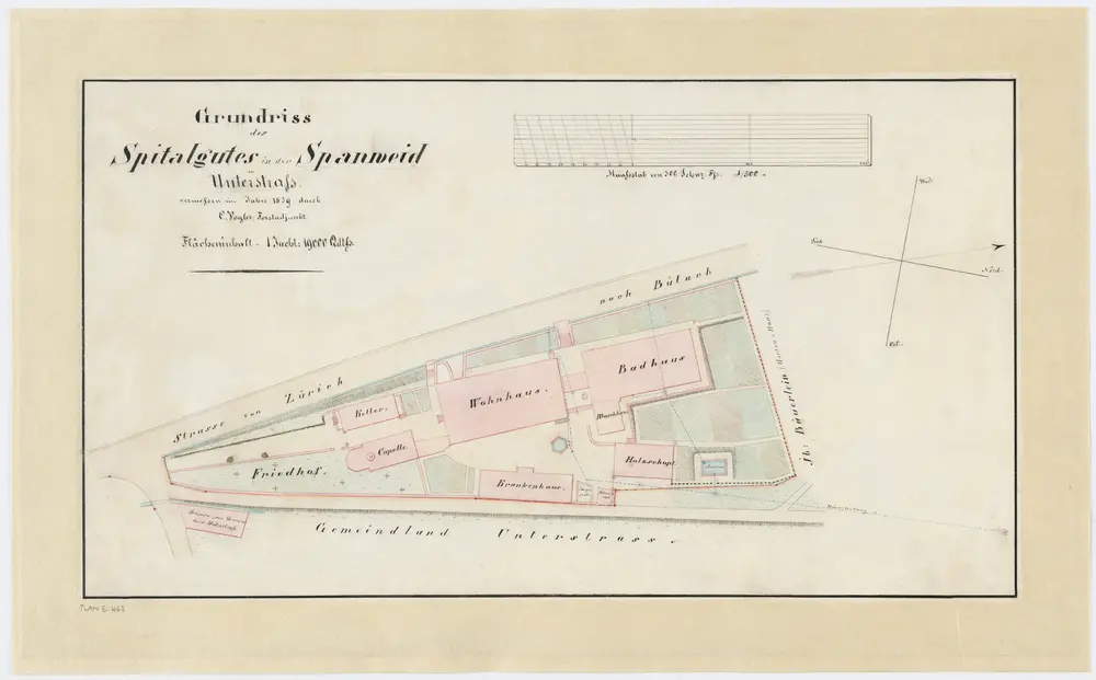 Unterstrass: Spanweid, Spitalgut; Grundriss