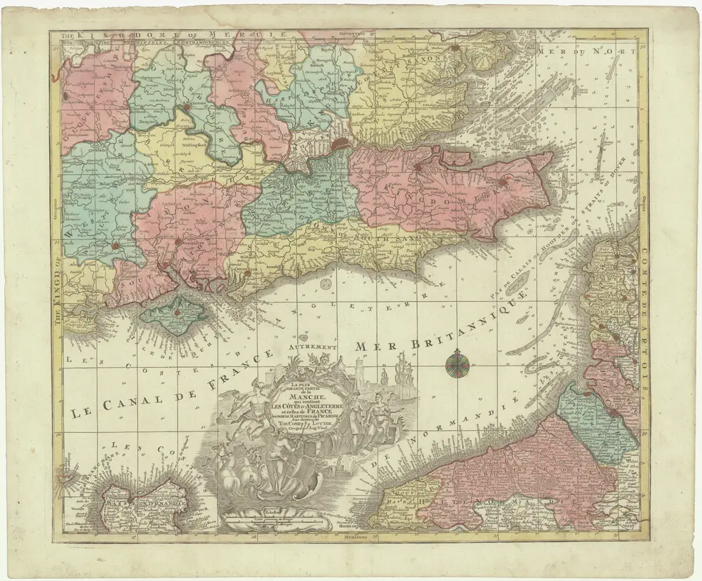 La plus grande partie de La Manche, qui contient les côtes d'Angleterre et celles de France les bords maritimes de Picardie