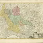 mapa z atlasu "Atlas compendiarius quinquaginta tabularum geographicarum Homannianarum :"