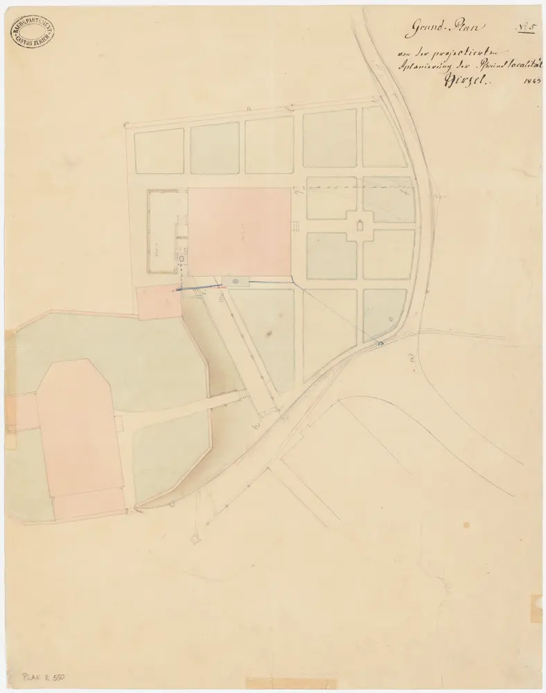 Hirzel: Pfrundlokalität, projektierte Aplanierung; Grundriss (Nr. 5)