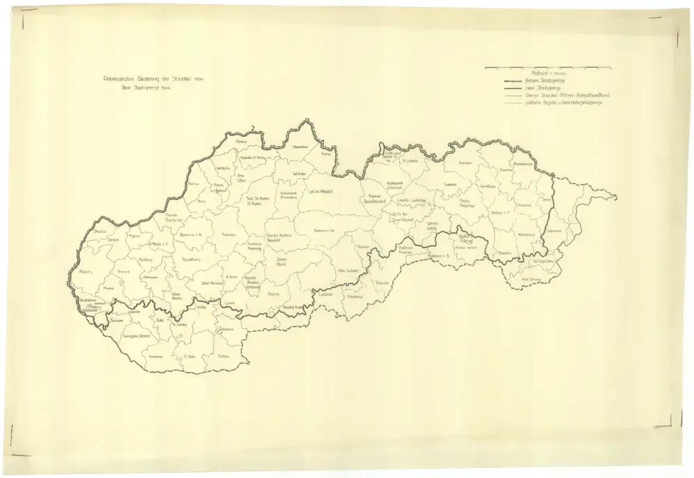 Administrative Gliederung der Slowakei 1930