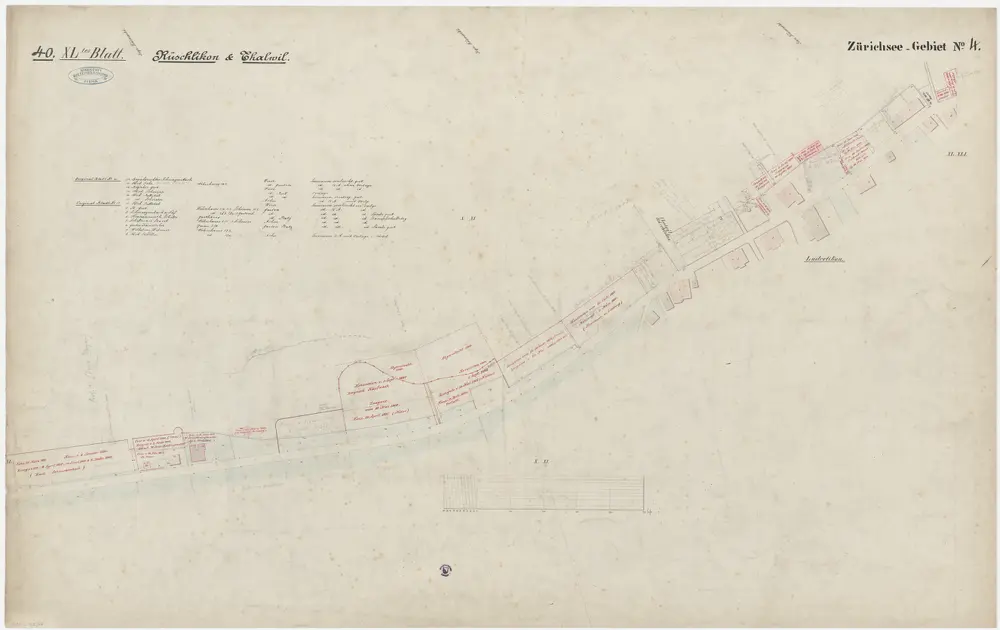 Hombrechtikon bis Zürich: Rechtes Ufer des Zürichsees; Grundrisse: Blatt 40: Rüschlikon und Thalwil