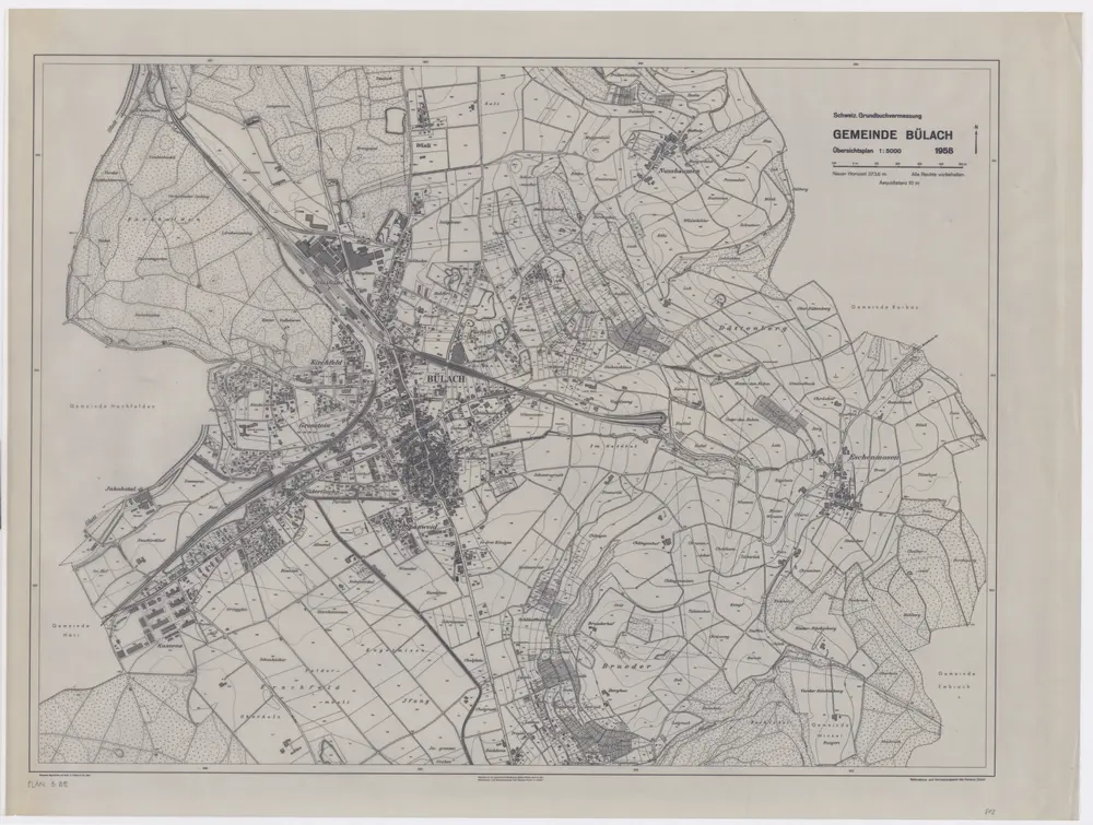 Bülach: Gemeinde; Übersichtsplan (Schweizerische Grundbuchvermessung)