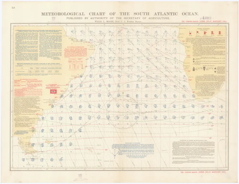 Meteorological chart of the South Atlantic Ocean