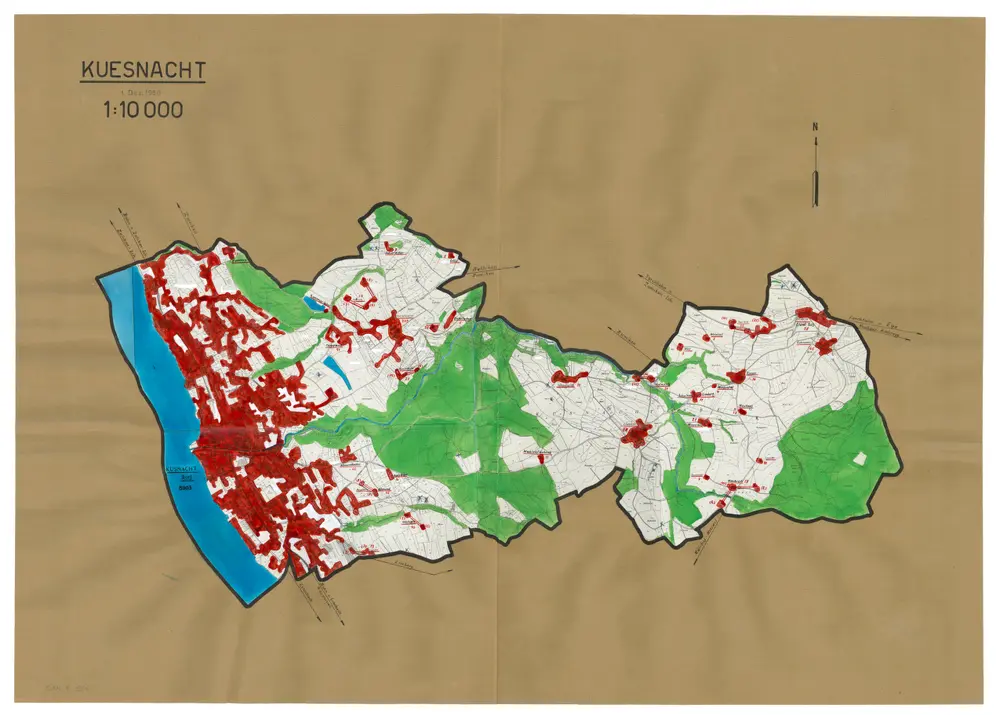 Küsnacht: Definition der Siedlungen für die eidgenössische Volkszählung am 01.12.1950; Siedlungskarte