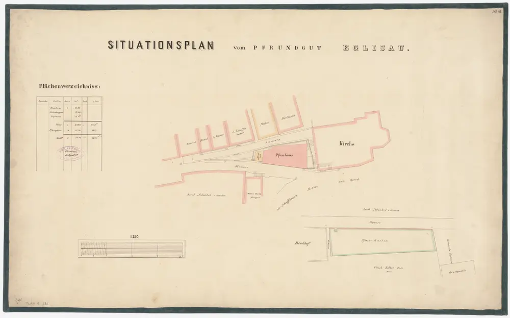 Eglisau: Pfrundgut mit Kirche und Pfarrhaus; Grundriss (Nr. 16)