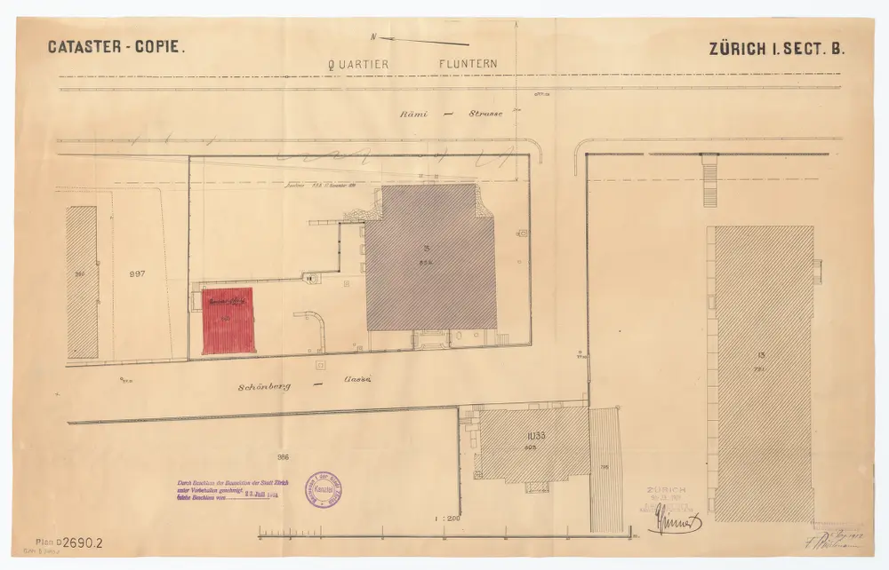 Haus Belmont, Rämistrasse 67: Situationspläne: Situationsplan