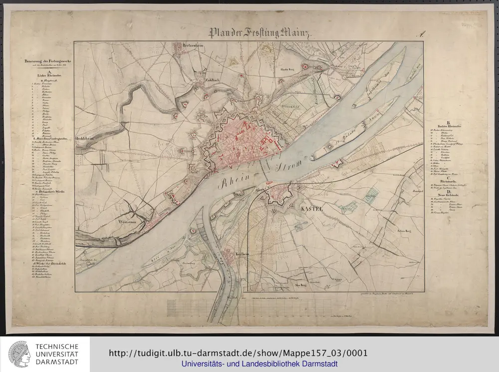 Plan der Festung Mainz