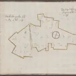 HZAN GA 100_Nr. 156_ : Ingelfingen; "Die Voxwiesen bei Ingelfingen";[J.C. Leyser];ohne Maßstab;38 x 29,5 cm; Norden unten;Papier; Federzeichnung; Grenzen in Wasserfarben; Einteilung der Grundstücke in Drei- und Vierecke.