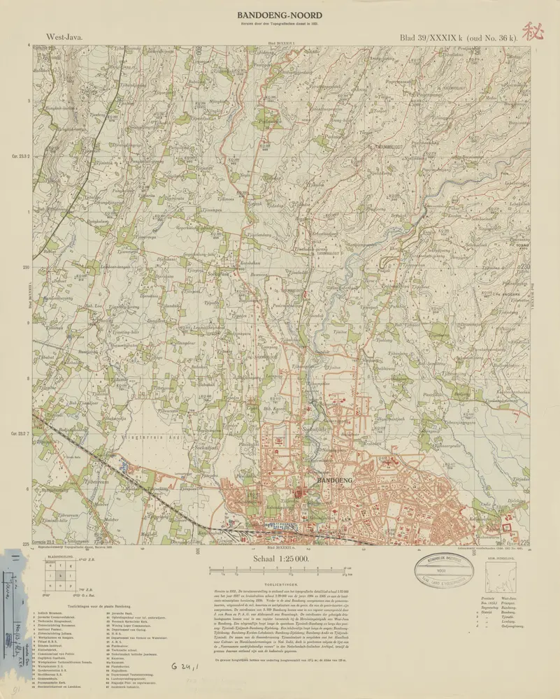 Bandoeng-Noord : herzien door den Topografischen Dienst in 1931 / Topografische Dienst