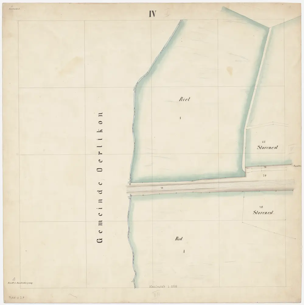 Schwamendingen: Gemeinde; Katasterpläne: Blatt IV: Ried und Storenest; Situationsplan